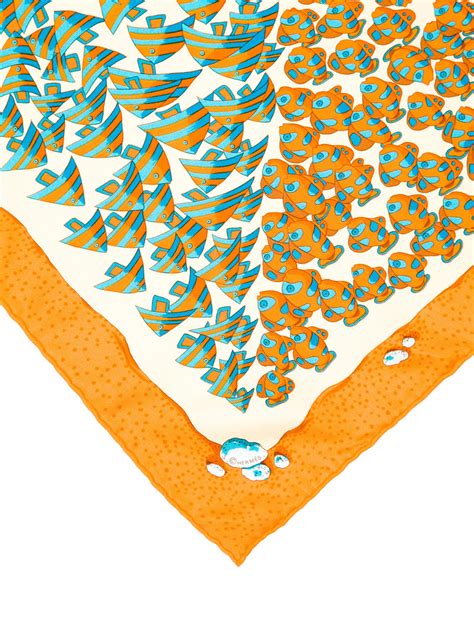 hermes pocket square orange